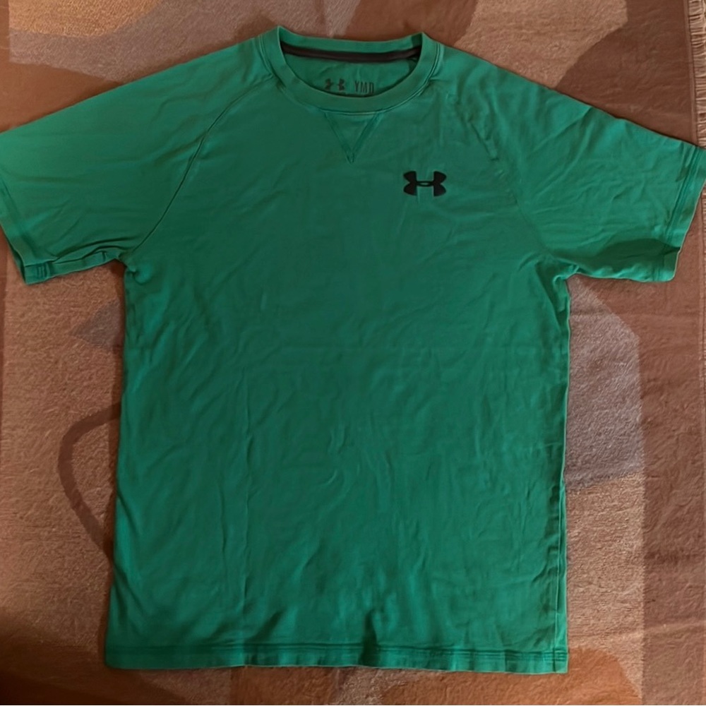 Under Armour Charged 100% Cotton Green Tee, Boy M